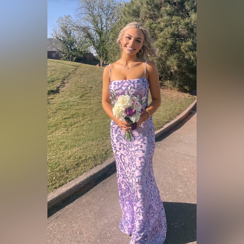 Elegant Purple Sequin Dress